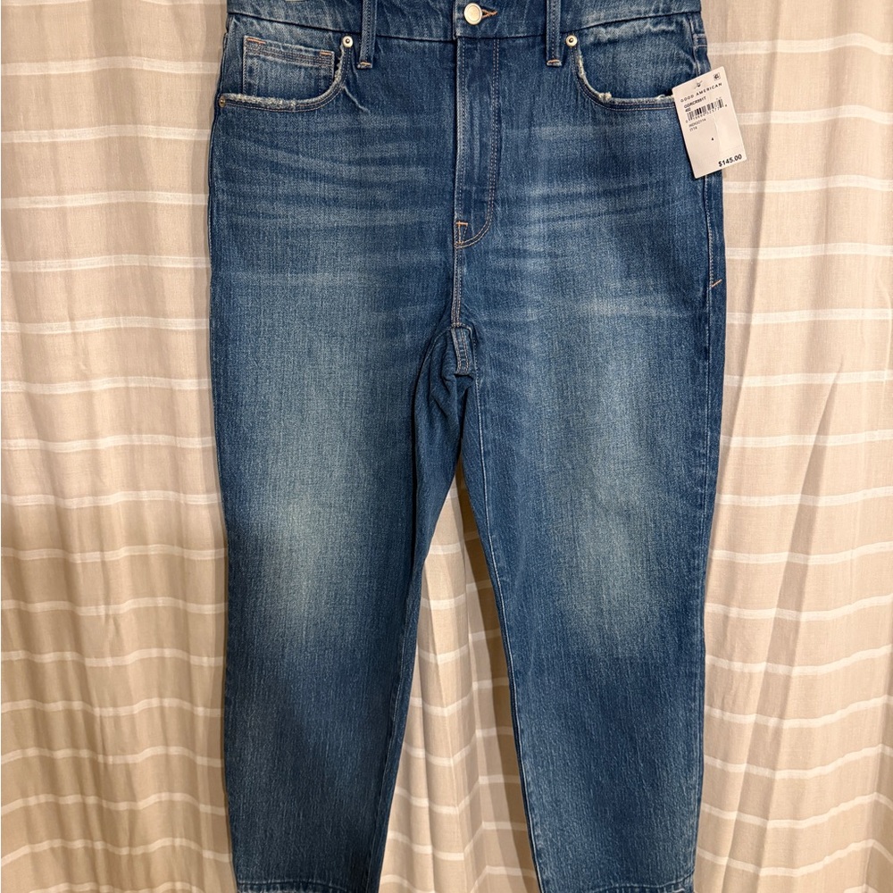 Good American Classic Blue Straight Leg Jeans